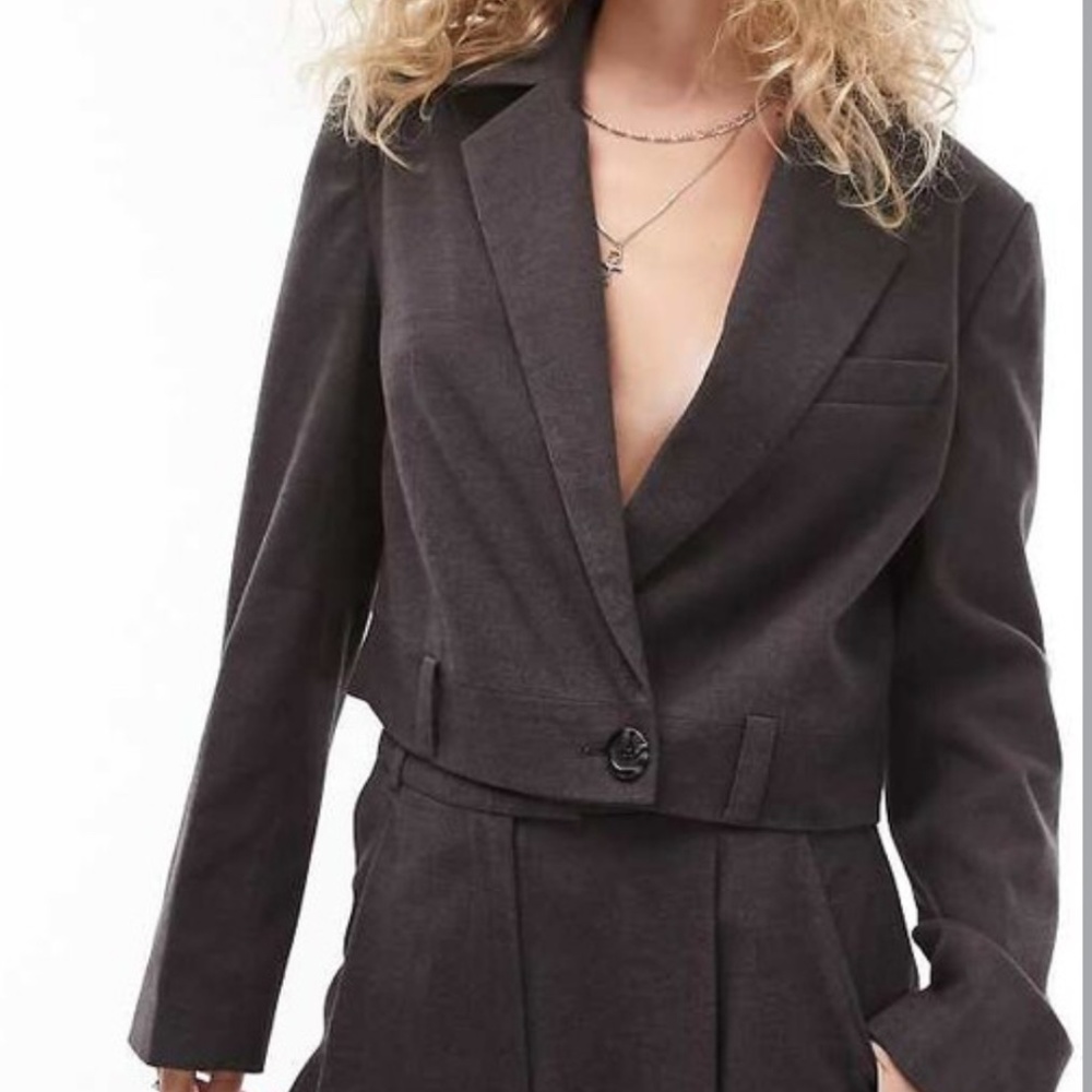 Topshop crop boxy blazer